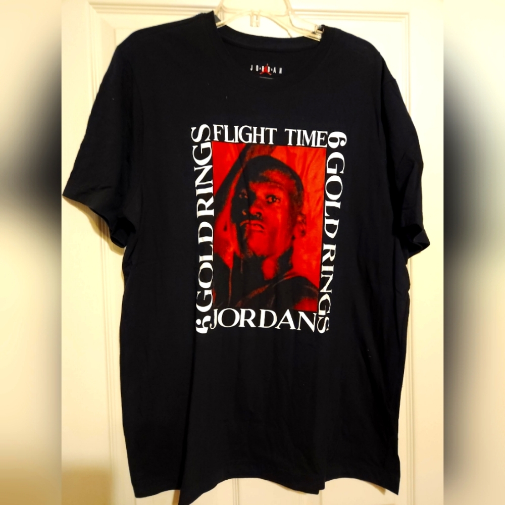 Nike Jordan Black T-Shirt with Red Graphic Retro